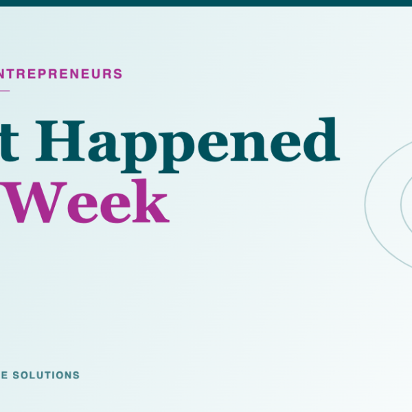 Featured graphic reading AI for Women Entrepreneurs, What Happened This Week, August 27 2026, in teal and magenta on a soft mist background.